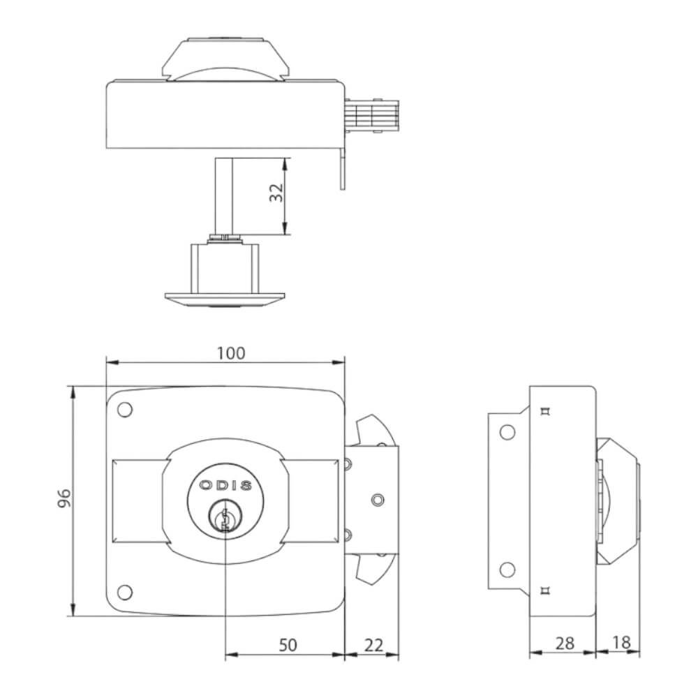 Cerradura Sobreponer Odis 391 Linea 300 Cep00007136