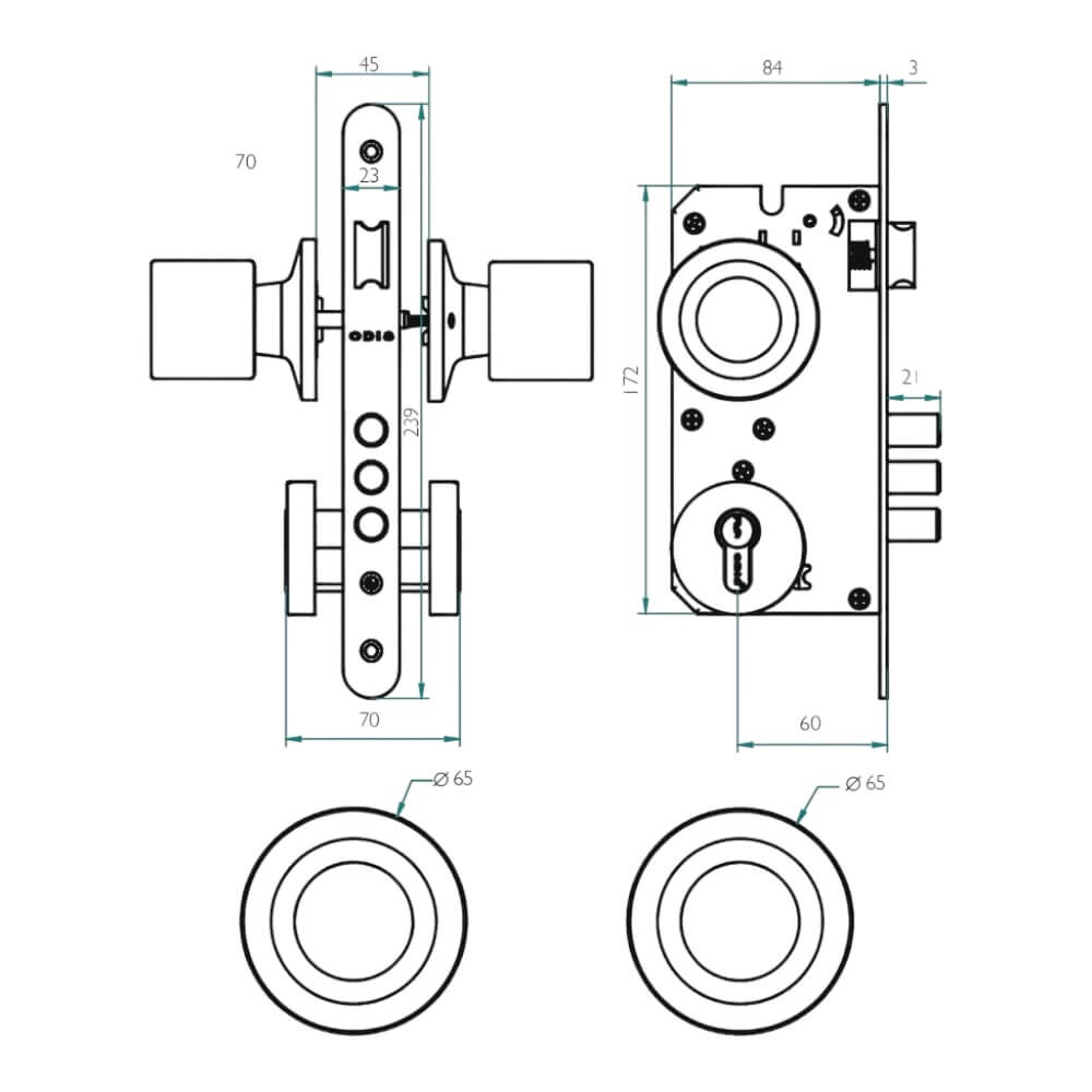 Cerradura Embutir Odis 205 Acceso – Plata CEP00010172