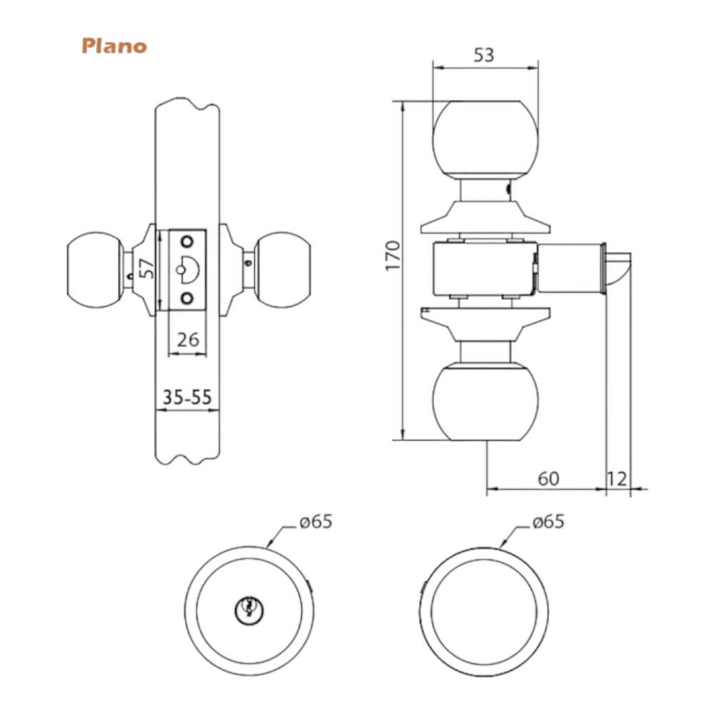 Cerradura cilíndrica Oister 101 Acceso Inox CEP00012886