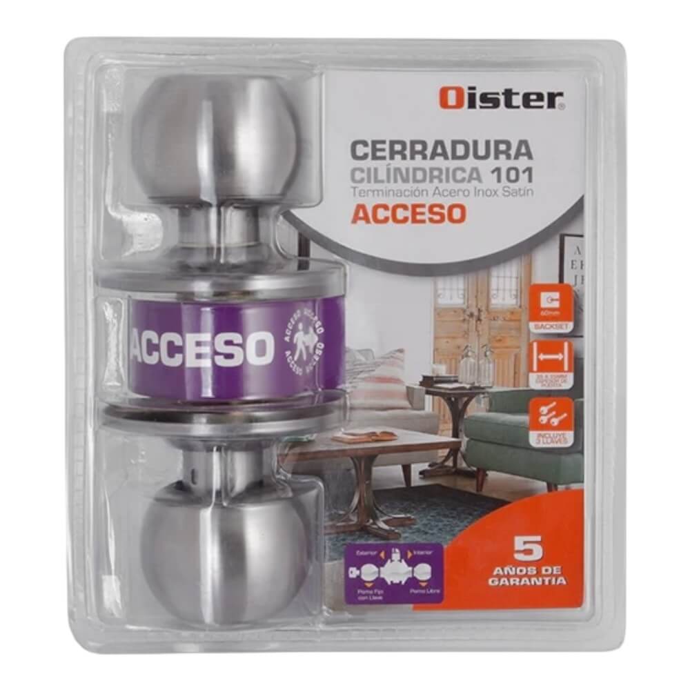 Cerradura cilíndrica Oister 101 Acceso Inox CEP00012887