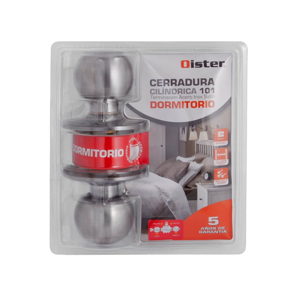 Cerradura cilíndrica Oister 101 dormitorio inox CEP00012896