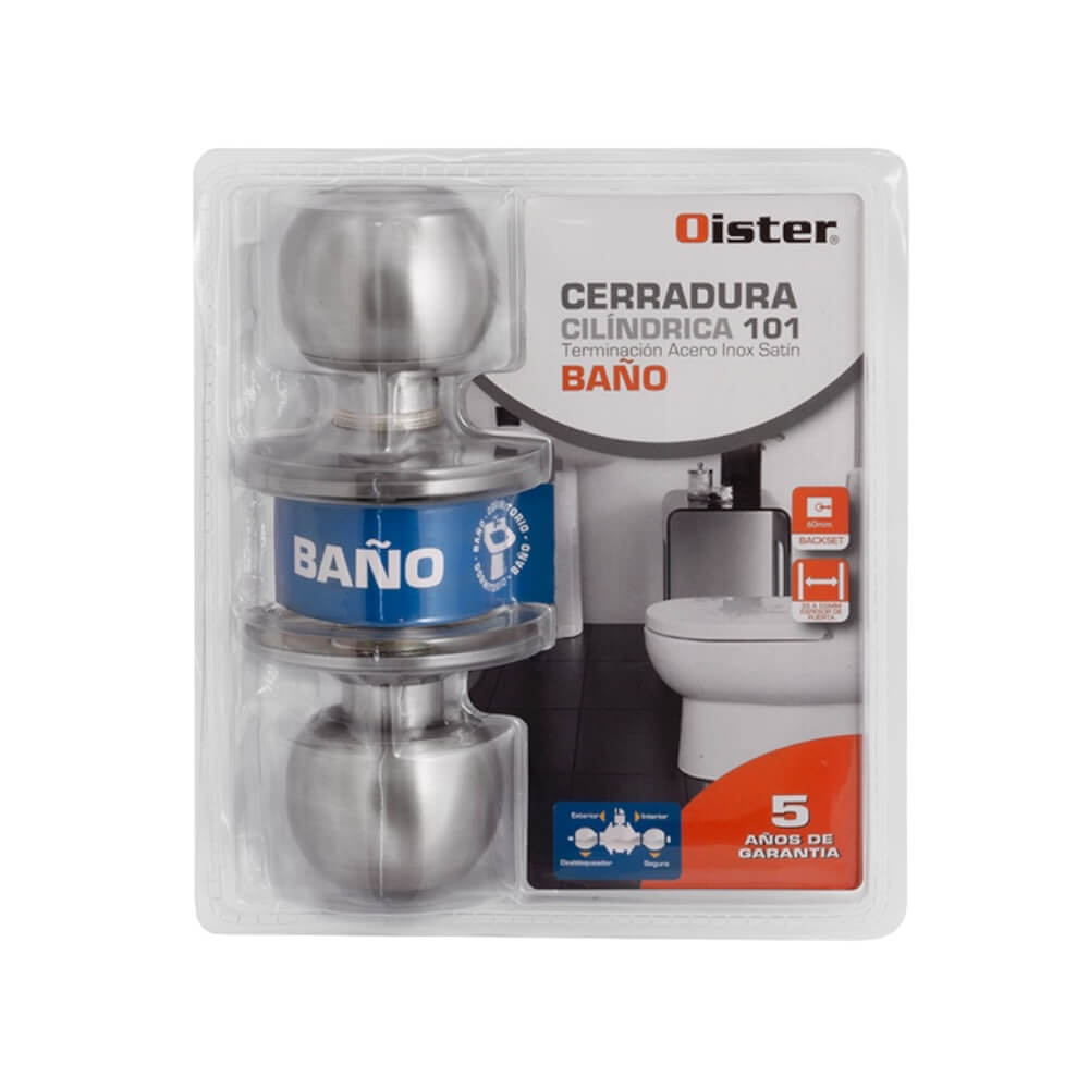 Cerradura cilíndrica Oister 101 baño inox CEP00012906