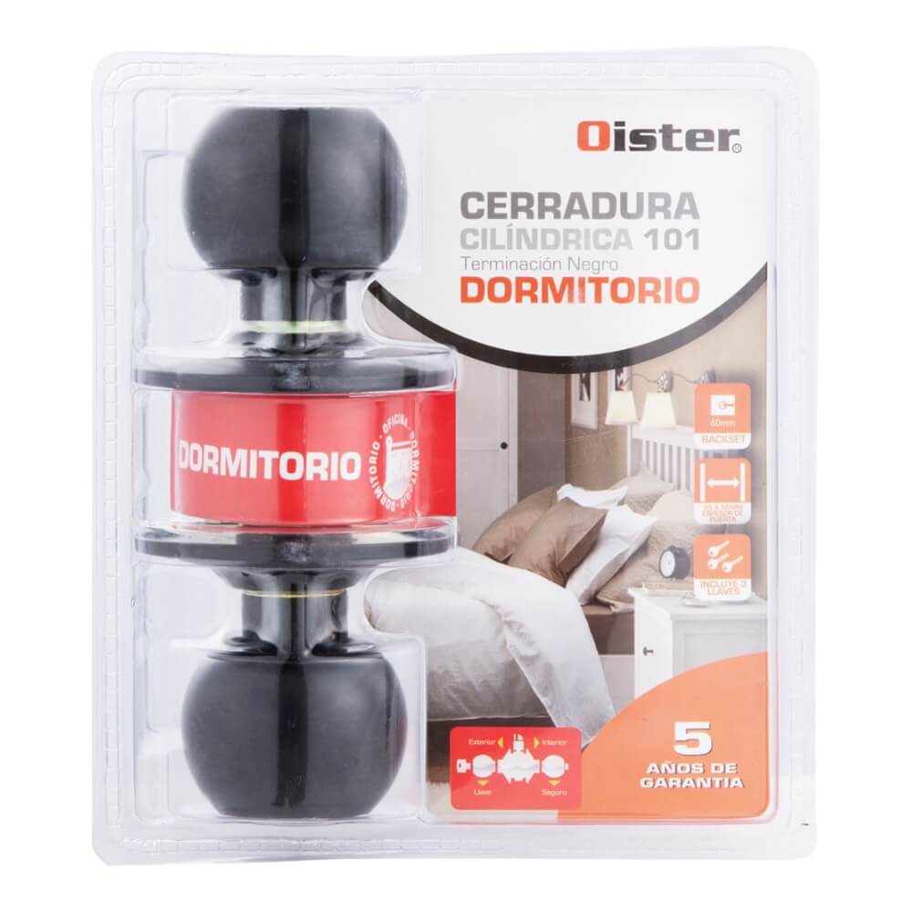 Cerradura cilíndrica Oister 101 Dormitorio Negro CEP00013328