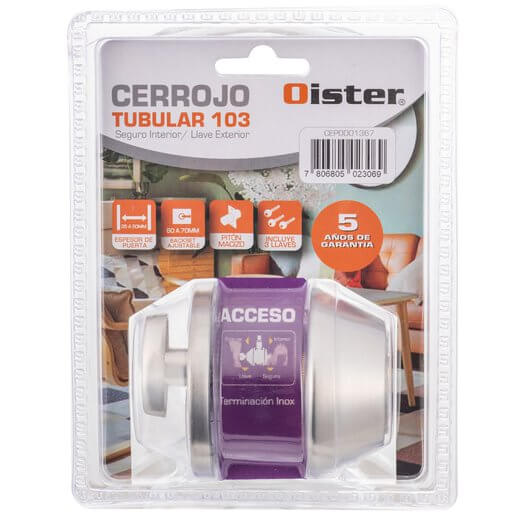 Cerrojo Tubular Oister 103 Llave-Seguro CEP00013678