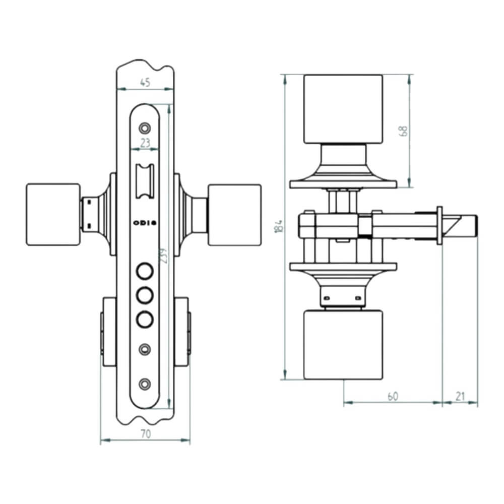 Cerradura Embutir Odis 205 Acceso – Negra CEP00015002