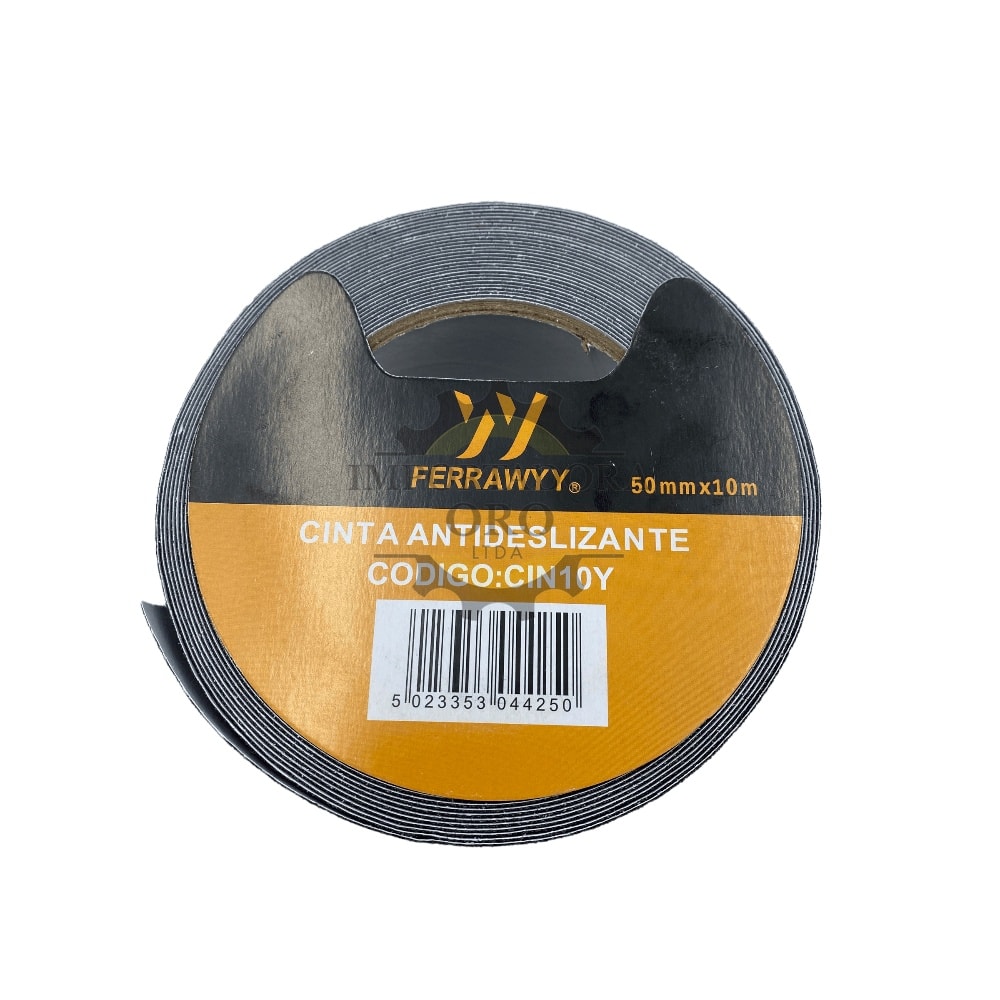 Cinta antideslizante negra 10mt 0