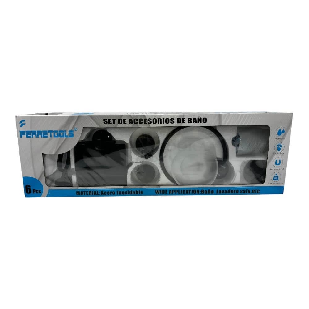 Set de Accesorios de Baño Circular Negro F60542