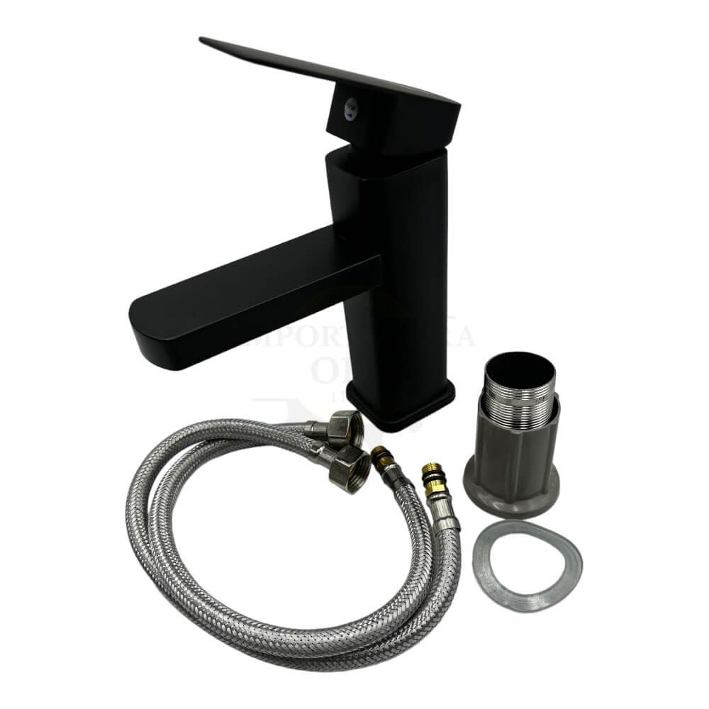 Llave Lavamano Corto Monomando Negro F61103