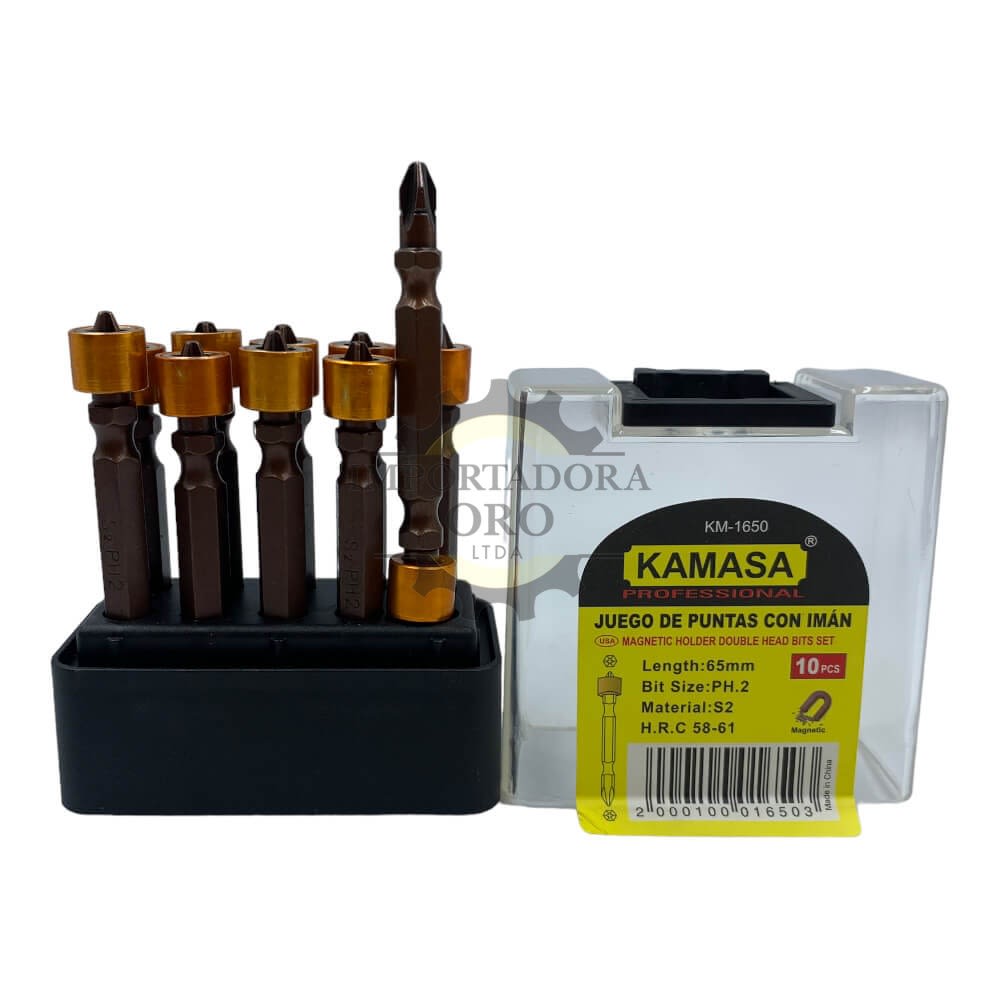 Set de puntas phillips con tope km16503