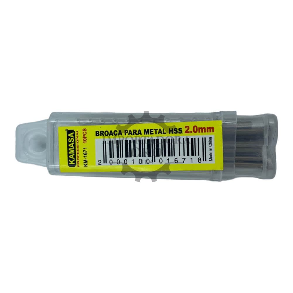 Broca para metal hss 2mm km1671 0