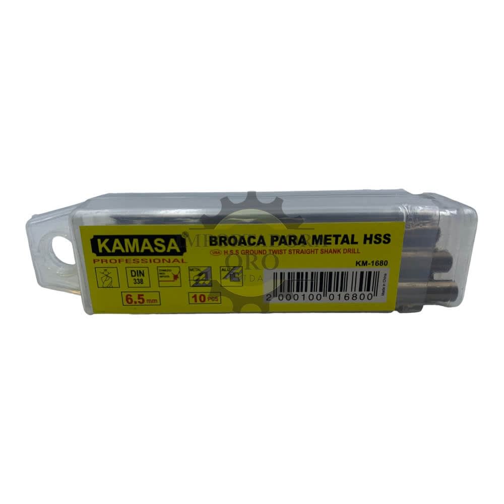 Broca para metal hss 6.5mm km1680 0