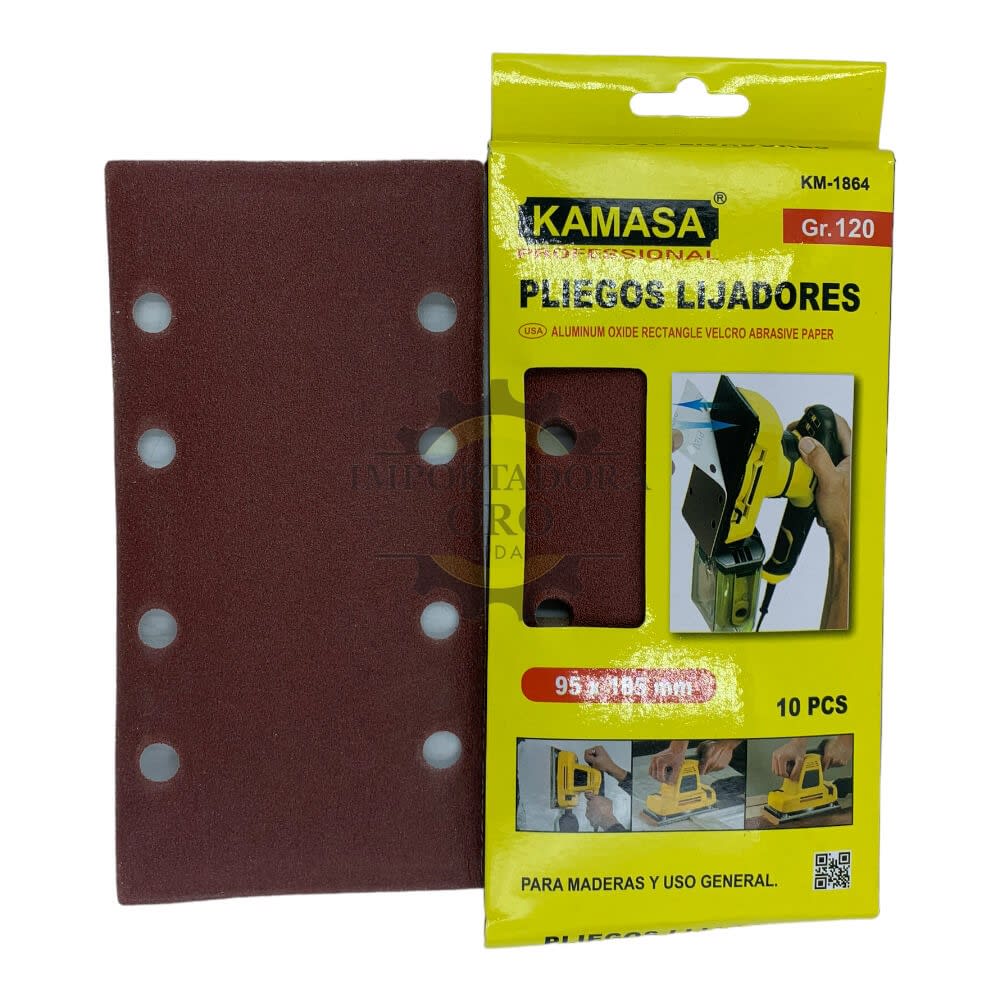 Set de lijas con velcro rectangular g120 km18642