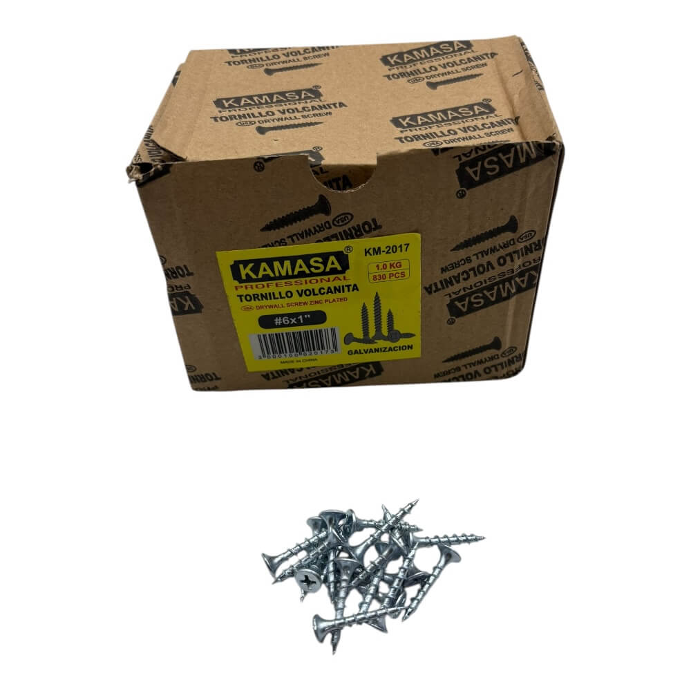 Tornillo Volcanita zincado 6x1
