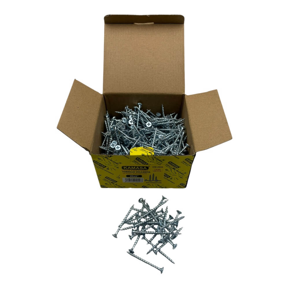 Tornillo Volcanita zincado 6x2