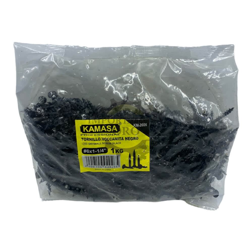 Tornillo Volcanita negro 6x1 1/4