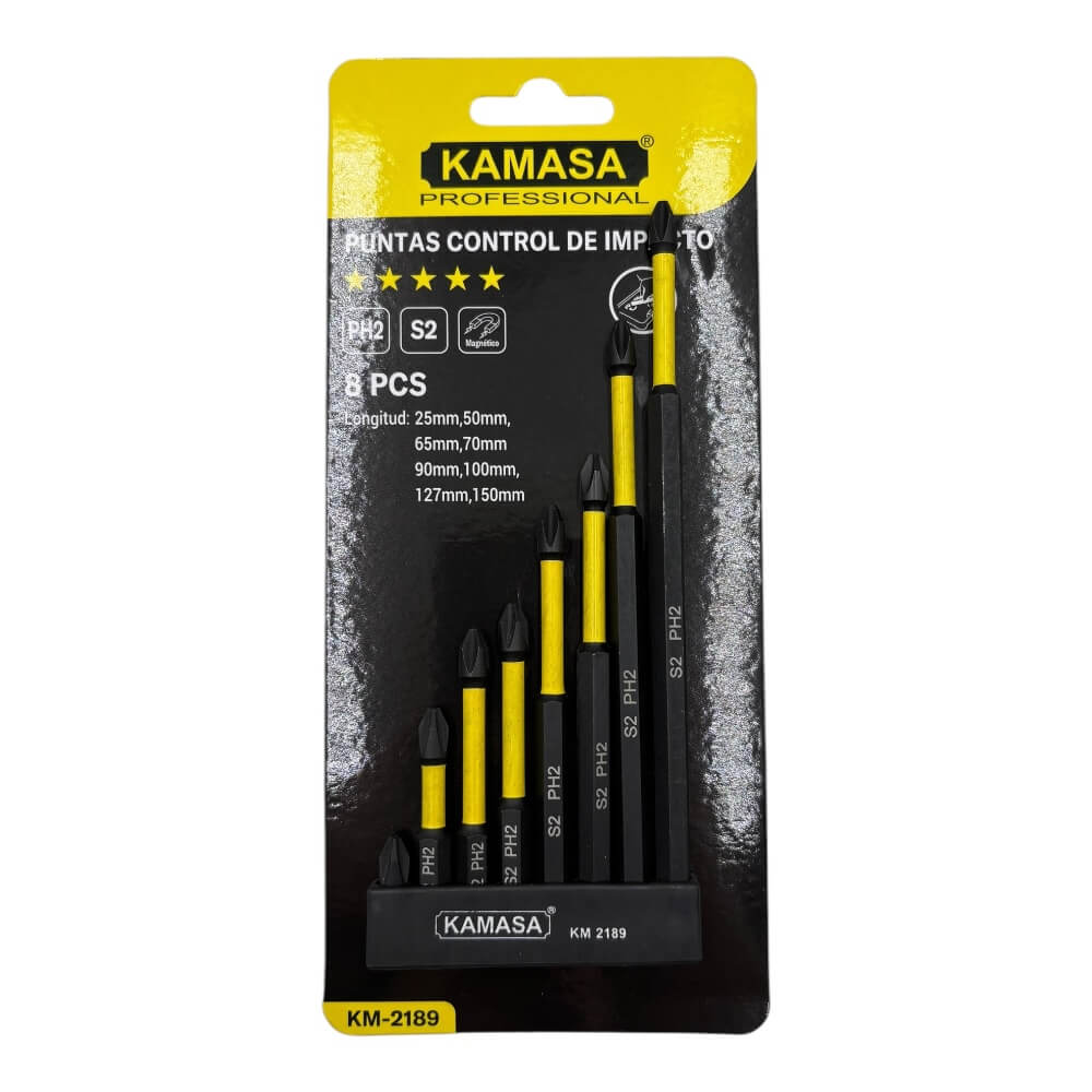 Set Puntas Phillips de Impacto Ph2 8pcs KM2189 0