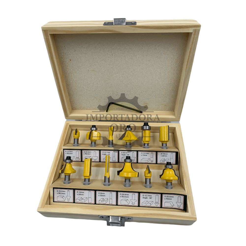 Juego de fresas para madera 12 piezas km488 0