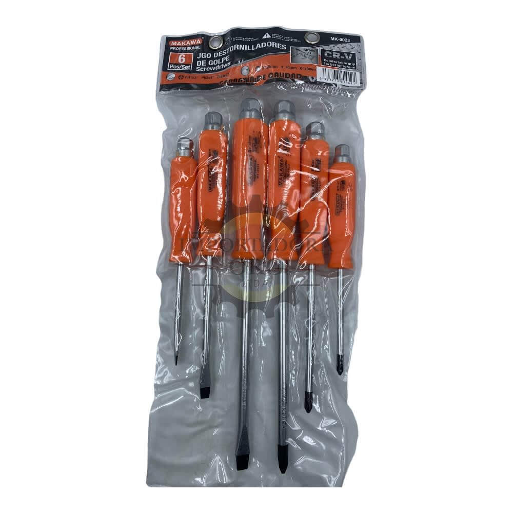 Juego de destornillador de golpe 6 piezas mk00232