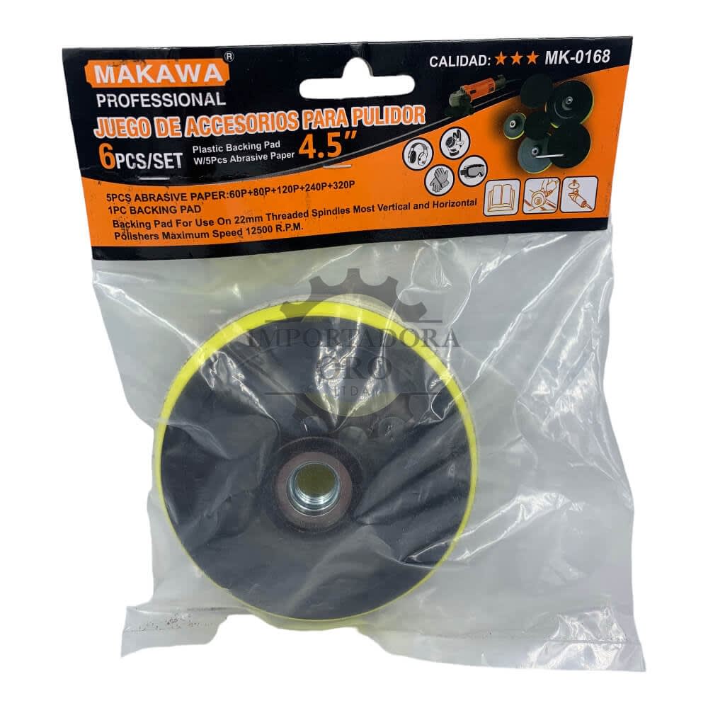 Disco para pulir con velcro 115mm 6 piezas MK01682