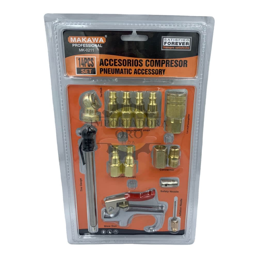 Set de acoples para compresor 14 piezas MK0211 0