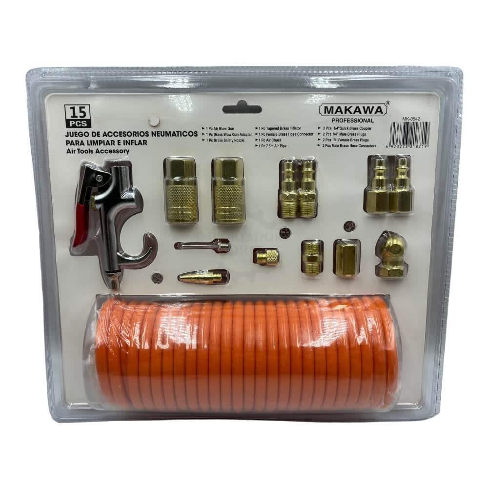 Juego Accesorios para Compresor 15 Piezas Mk05422
