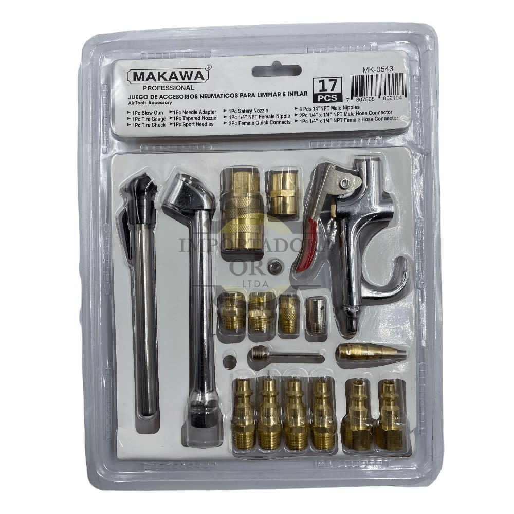 Juego Accesorios para Compresor 17 Piezas Mk05432