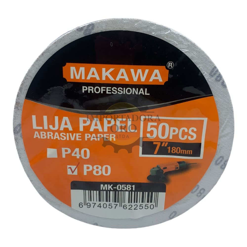 Disco de lija con velcro 180mm 50 unidades Mk0581 0