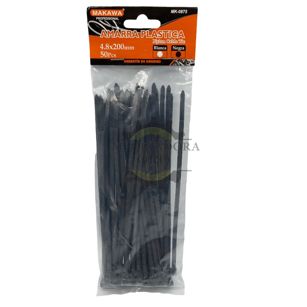 Amarra plastica Negra 4.8x200mm Mk0875N 0