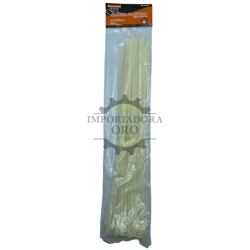Amarra plastica blanca 4.8x400mm Mk0879B 0