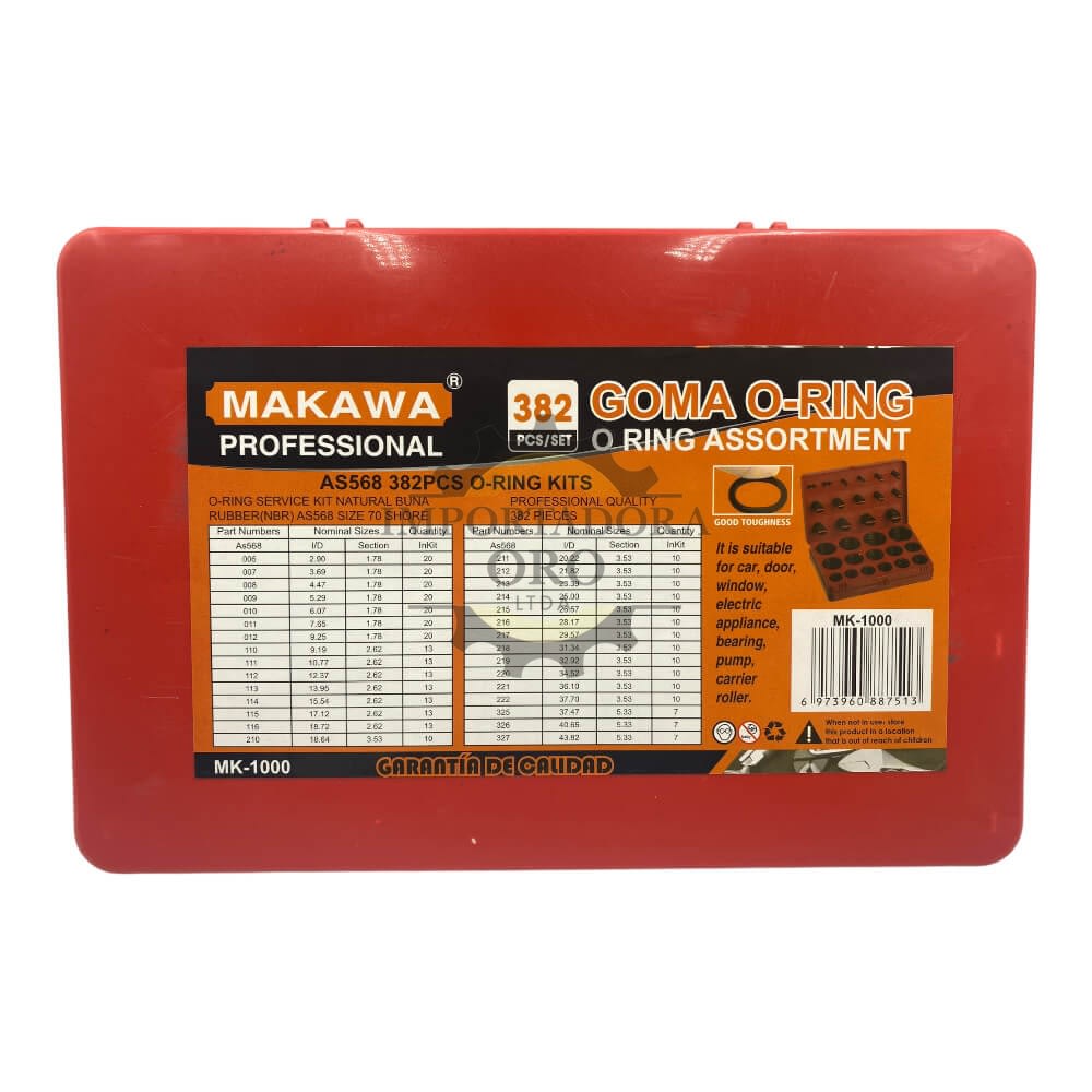 Set de orings 382 piezas Mk10002