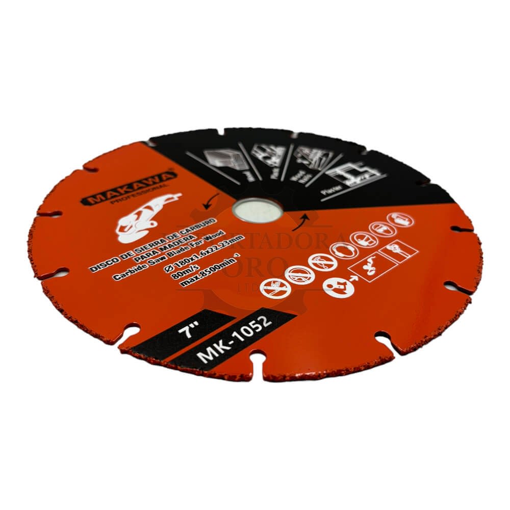 Disco de carburo 180mm para madera Mk10522