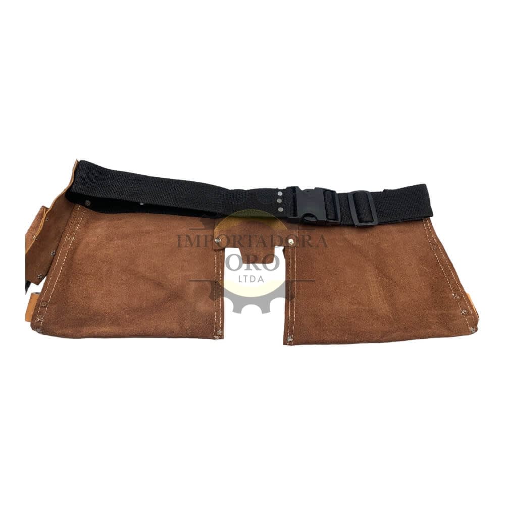 Coleto de Cuero doble cafe oscuro Mket032