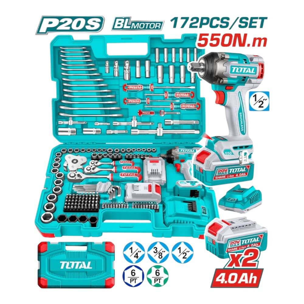 Kit Llave impacto Inalamb con 172pcs THKTHP41728 0