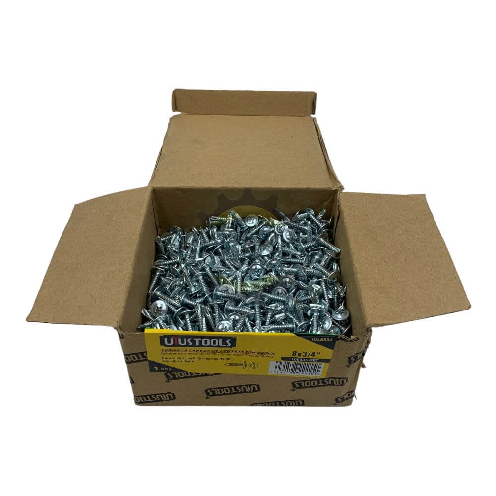 Tornillo cabeza lenteja punta broca 8x3/4