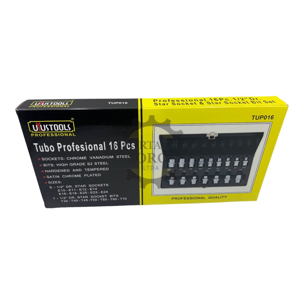 Juego De Dados Torx Macho y hembra 16 Piezas Tup016 0