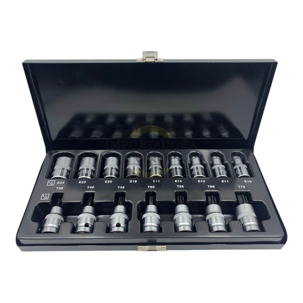 Juego De Dados Torx Macho y hembra 16 Piezas Tup0162