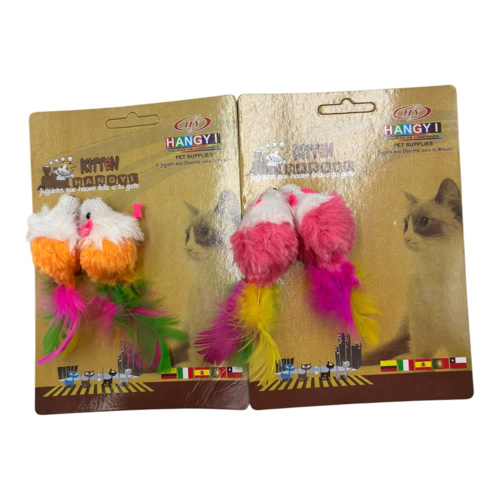 Set Juguete Para Gato 2 ratones 12 pcs ZCX812