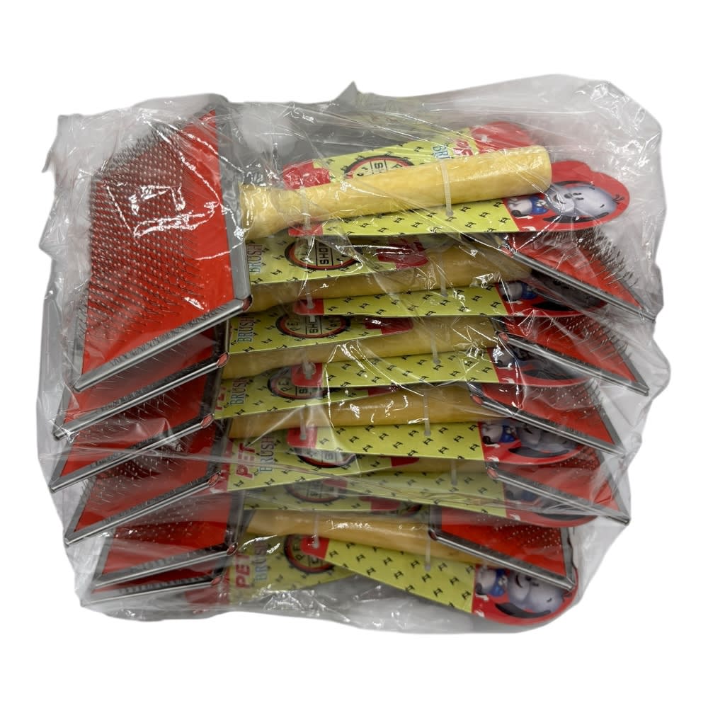 Cepillo Agujas Finas mango madera 10x12cm 12 pcs ZCXA06L3