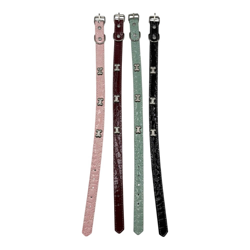 Collar Charol 3 Huesos 2x46cm 12 pcs Color Aleatorio ZCXA306 0