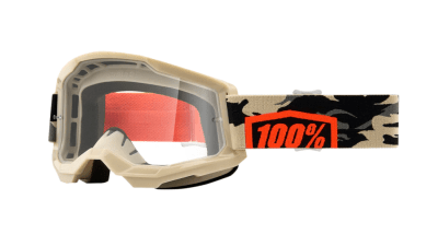 ANTIPARRA 100% STRATA 2 GOGGLE KOMBAT-CLEAR LENS