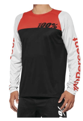 Jersey 100% r-core Long Sleeve Negro/Rojo (L )