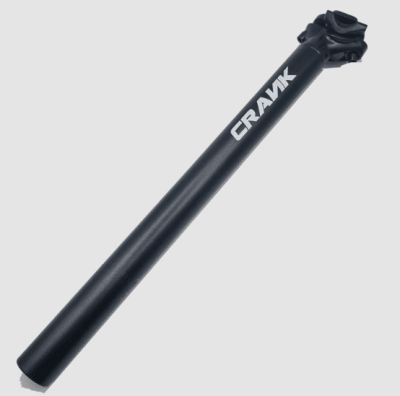 TUBO DE ASIENTO CRANK 31.6X400MM NEGRO CON LOGO BLANCO CRANK