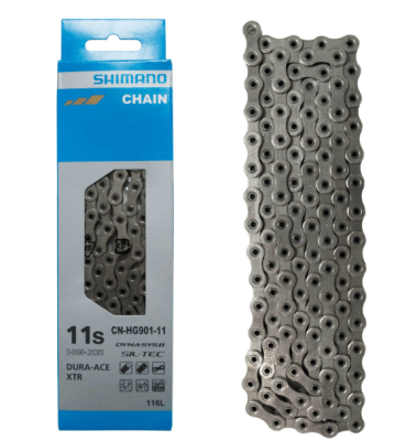 CADENA SHIMANO 11V. CN-HG901-11 11v compatible con rutera ,mtb, e-bike 116 LINKS
