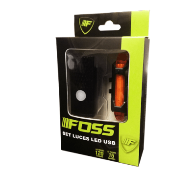Set Luces FOSS USB Blanca 120 Lumens 3 Func. Rojo 15 Lumens 4 Funciones
