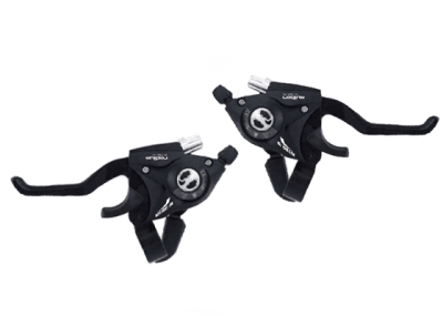 Manillas de Cambio y Freno RADIUS, 7 Velocidades, 2 Dedos, Diseño Ergonomico, Black