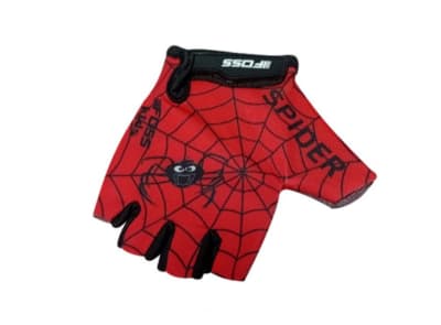 Guante FOSS Niño Lycra Acolchado Spider, Red/Black, Talla 5 - 6 Años.
