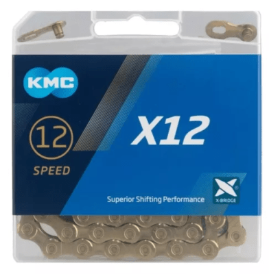 Cadena KMC X12 -12V Dorada- 126 Links