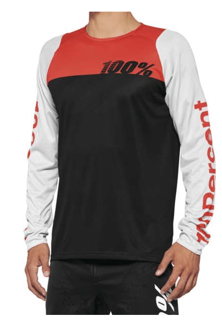 Jersey 100% r-core Long Sleeve Negro/Rojo (L )1