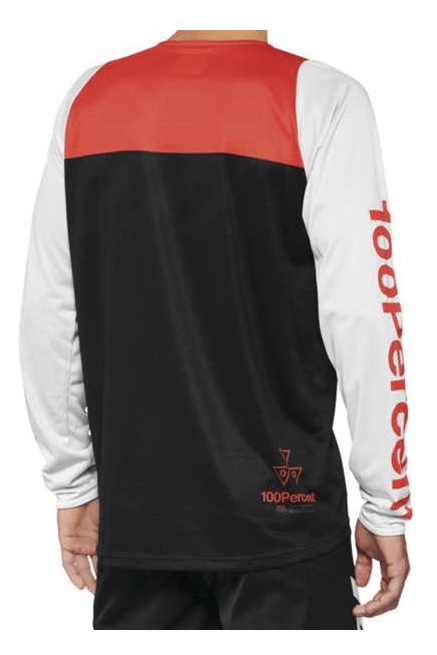 Jersey 100% r-core Long Sleeve Negro/Rojo (L )2