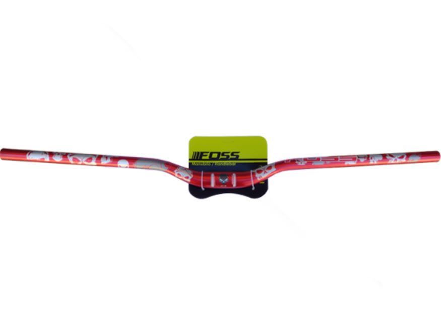 Manubrio FOSS Anodizado, Skull, Aluminio, 31,8x810mm, Red1